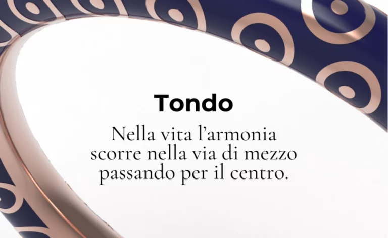 Tondo: Nella vita l'armonia scorre nella via di mezzo passando per il centro.